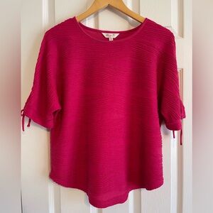 Jillian N Bright Pink Women's Size Petite Medium Short Sleeve Top